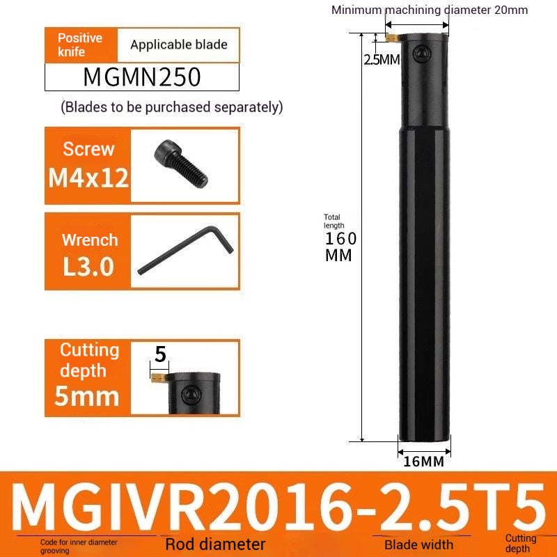 1024-CNC toolholder internal groove cutter MGIVR2016-2 internal groove toolholder lathe cut-off tool CNC lathe tool cutting tools Shandong Denso Pricision Tools Co.,Ltd.